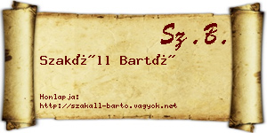 Szakáll Bartó névjegykártya